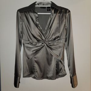New York & Company blouse silver women's size 6